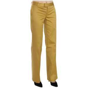 Just Cavalli Mustard Mid Waist Tailored Cotton Pants