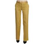 Just Cavalli Mustard Mid Waist Tailored Cotton Pants 4