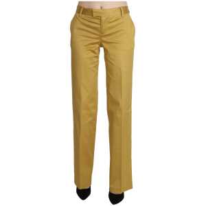 Just Cavalli Mustard Mid Waist Tailored Cotton Pants 4