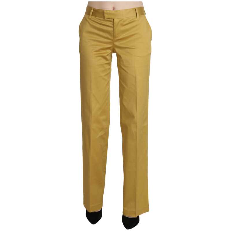 Just Cavalli Mustard Yellow Straight Formal Trousers Pants, theFeinheit