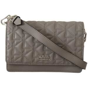 Karl Lagerfeld Elegant Grey Leather Crossbody Bag 8