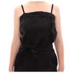 La Maison Du Couturier Elegant Black Leather Jumpsuit With Waist Strap 3