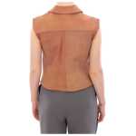 La Maison Du Couturier Sleeveless Leather Couture Vest In Rich Brown 2
