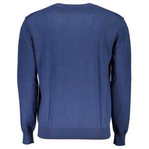 La Martina Blue Cotton Men Sweater