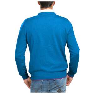 La Martina Blue Cotton Men Sweater