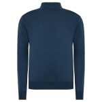 La Martina Blue Wool Men Sweater With Half Zip Closure