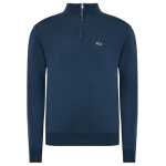 La Martina Blue Wool Men Sweater With Half Zip Closure 4