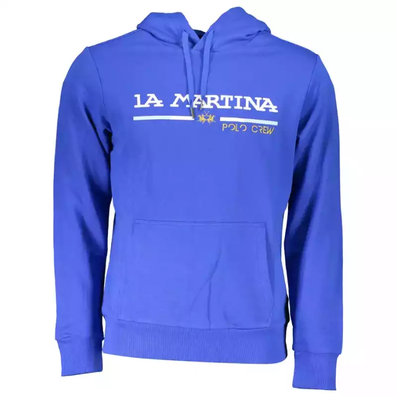 La Martina Chic Blue Embroidered Hooded Sweatshirt, theFeinheit