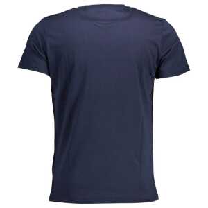 La Martina Chic Crew Neck Cotton Tee In Blue