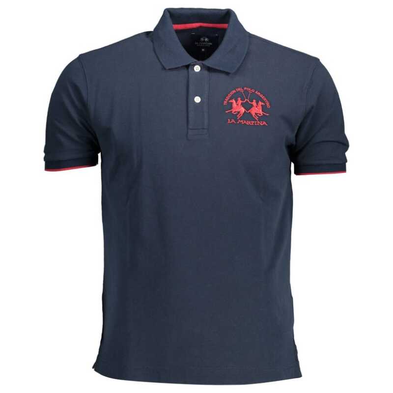 La Martina Elegant Blue Short-Sleeved Polo, theFeinheit