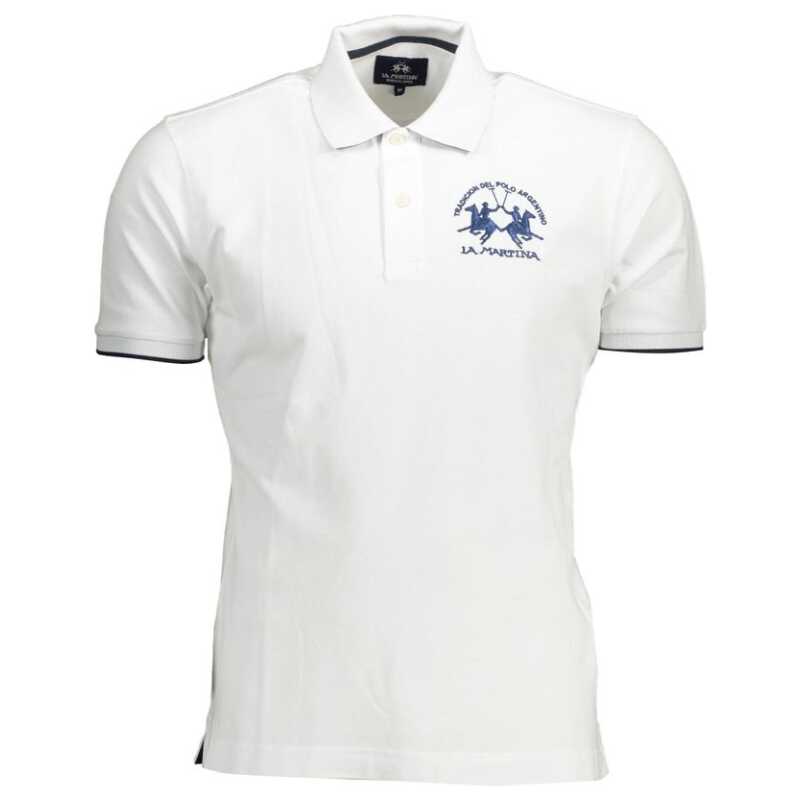 La Martina Elegant Short-Sleeved White Polo for Men, theFeinheit