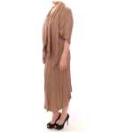 Lamberto Petri Elegant Brown Silk Shift Dress 2