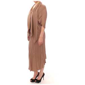 Lamberto Petri Elegant Brown Silk Shift Dress 2