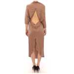 Lamberto Petri Elegant Brown Silk Shift Dress 3