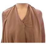 Lamberto Petri Elegant Brown Silk Shift Dress 4