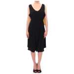 Lamberto Petri Elegant Silk Blend Shift Dress In Black And Yellow