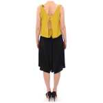 Lamberto Petri Elegant Silk Blend Shift Dress In Black And Yellow 3