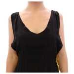 Lamberto Petri Elegant Silk Blend Shift Dress In Black And Yellow 4