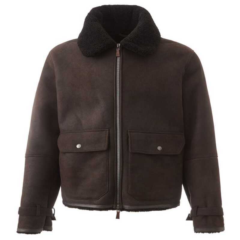 Lardini Elegant Montone Leather Brown Jacket, theFeinheit