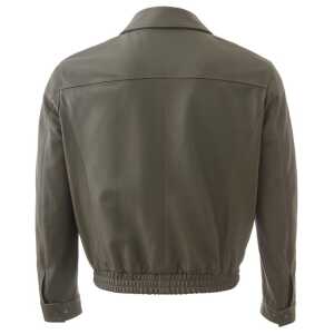 Lardini Green Leather Jackets Coat