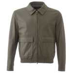 Lardini Green Leather Jackets Coat 4