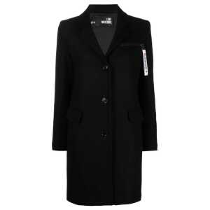 Love Moschino Black Wool Jackets Coat 2