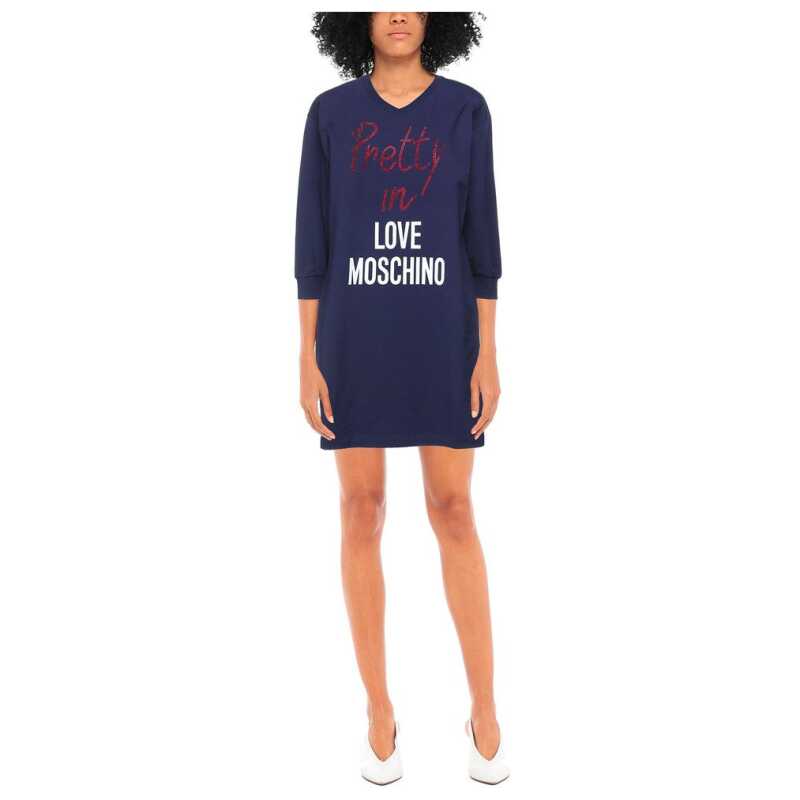 Love Moschino Blue Cotton Women Dress, theFeinheit