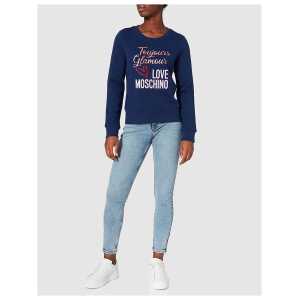 Love Moschino Blue Cotton Women Sweater
