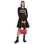 Love Moschino Chic Embossed Logo Cotton Blend Dress 4