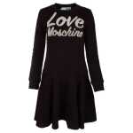 Love Moschino Chic Embossed Logo Cotton Blend Dress 5
