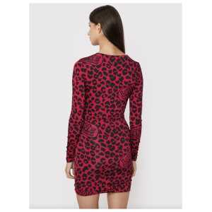 Love Moschino Chic Leopard Texture Dress In Pink And Black 2