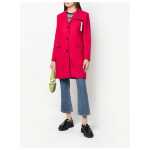 Love Moschino Chic Pink Woolen Coat With Logo Details 3