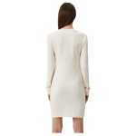 Love Moschino Chic White Cotton Blend Dress With Logo Accent