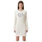 Love Moschino Chic White Cotton Blend Dress With Logo Accent 3