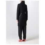 Love Moschino Elegant Black Wool Coat With Silver Chain Detail