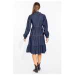 Love Moschino Elegant Dark Blue Denim Flare Dress 3