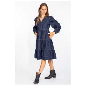 Love Moschino Elegant Dark Blue Denim Flare Dress