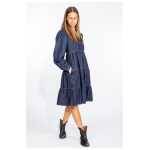 Love Moschino Elegant Dark Blue Denim Flare Dress 4