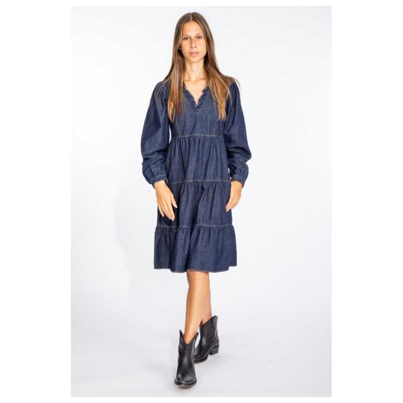 Love Moschino Elegant Dark Blue Denim Flare Dress, theFeinheit