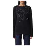 Love Moschino Rhinestone Heart Embellished Cotton Tee 3
