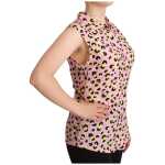 Love Moschino Sleeveless Leopard Print Polo Top