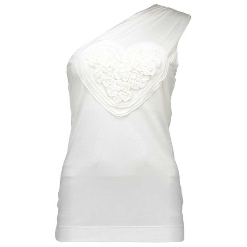 Love Moschino White Elastane Tops &amp; T-Shirt, theFeinheit