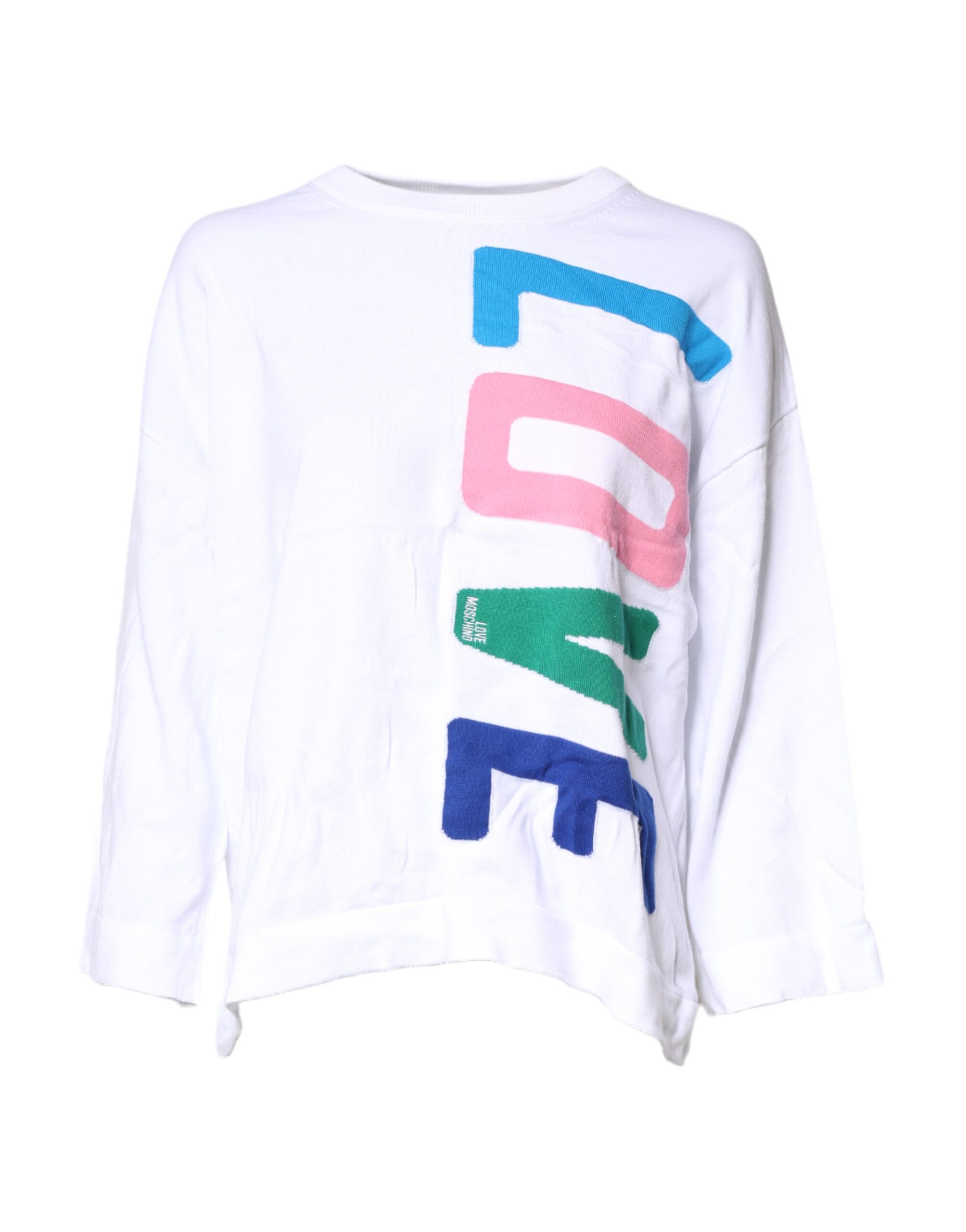 Love Moschino White Graphic Print Cotton Long Sleeves T Shirt 2