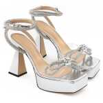 Mach Mach Elegant Silver Leather Platforms 3