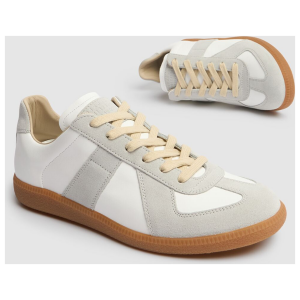 Maison Margiela Low Leather And Suede Sneakers 2