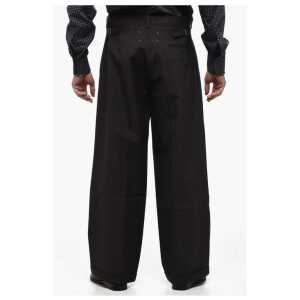 Maison Margiela Mm0 Single Pleated Wide Leg Wool Pants 2