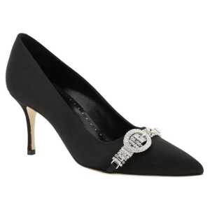 Manolo Blahnik Black Asapump Satin Pumps 2