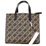 Marc Jacobs Mini Grind Signet Printed Leather Crossbody Tote Handbag Purse