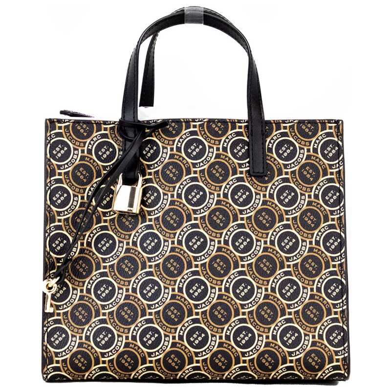 Marc Jacobs Mini Grind Signet Printed Leather Crossbody Tote Handbag Purse, theFeinheit