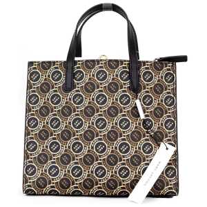 Marc Jacobs Mini Grind Signet Printed Leather Crossbody Tote Handbag Purse